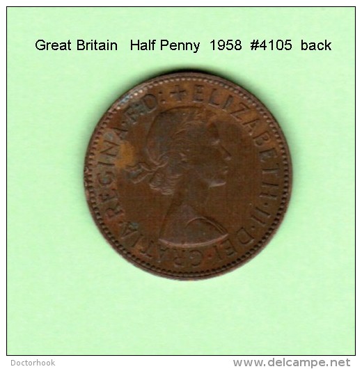 GREAT BRITAIN    1/2  PENNY  1958 (KM # 896) - C. 1/2 Penny