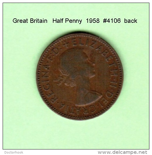 GREAT BRITAIN    1/2  PENNY  1958 (KM # 896) - C. 1/2 Penny