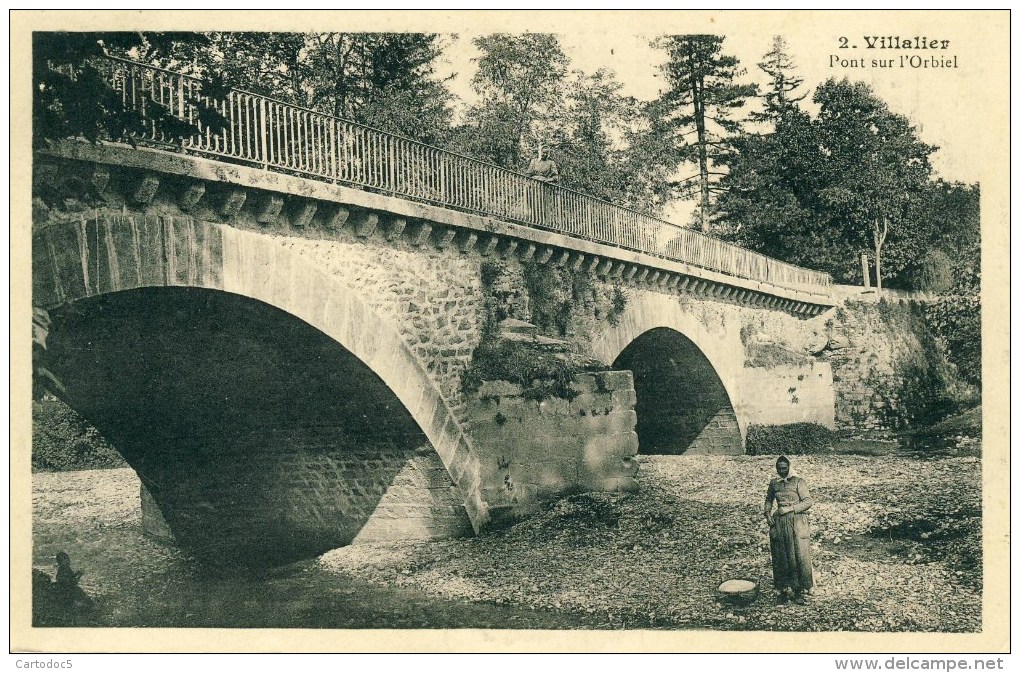 Villalier  Pont Sur L'Orbiel Dos Scané  Cpa - Andere & Zonder Classificatie