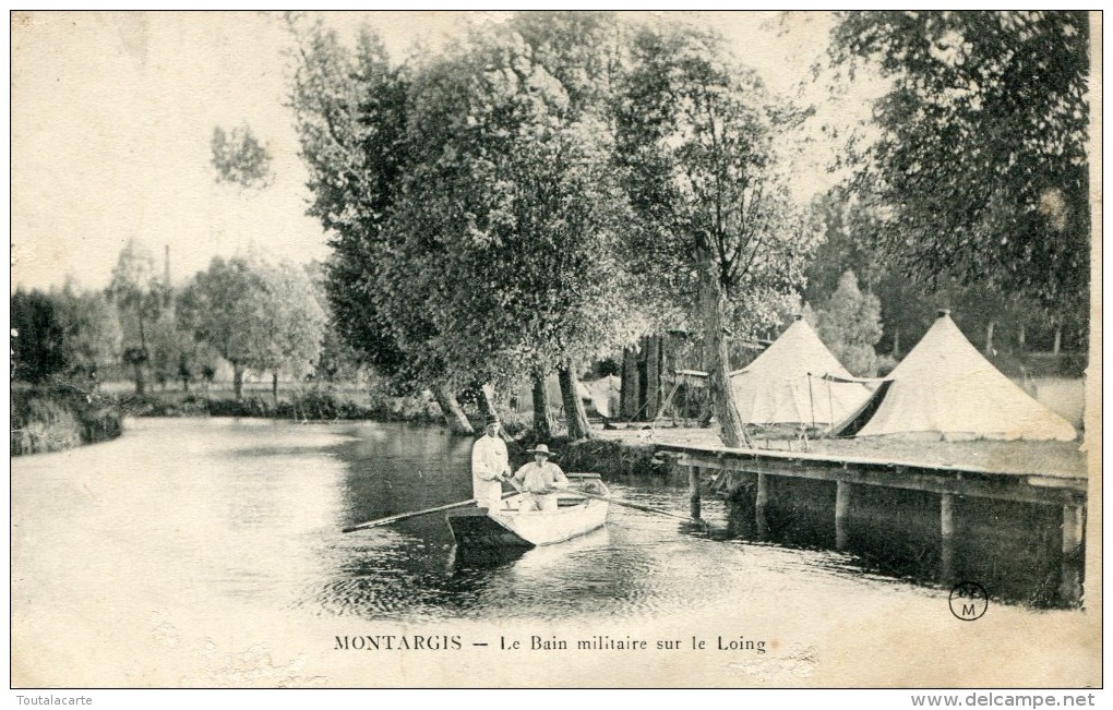 CPA 45 MONTARGIS LE BAIN MILITAIRE SUR LE LOING 1906 - Montargis