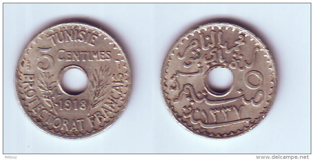 Tunisia 5 Centimes 1918 - Túnez