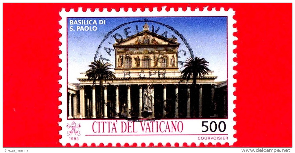 VATICANO  - USATO -1993 -Tesori D´arte Della Città Del Vaticano - 500 L. • Basilica Di San Paolo - Oblitérés