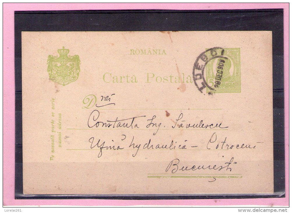 CARTA POSTALA / CAROL I  - Circulata 1909  Cu Francatura PLOESCI - Storia Postale