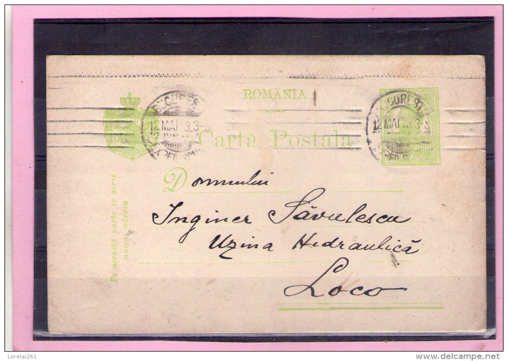 CARTA POSTALA / CAROL I  - Circulata 1913  Cu Francatura BUCURESTI - Covers & Documents