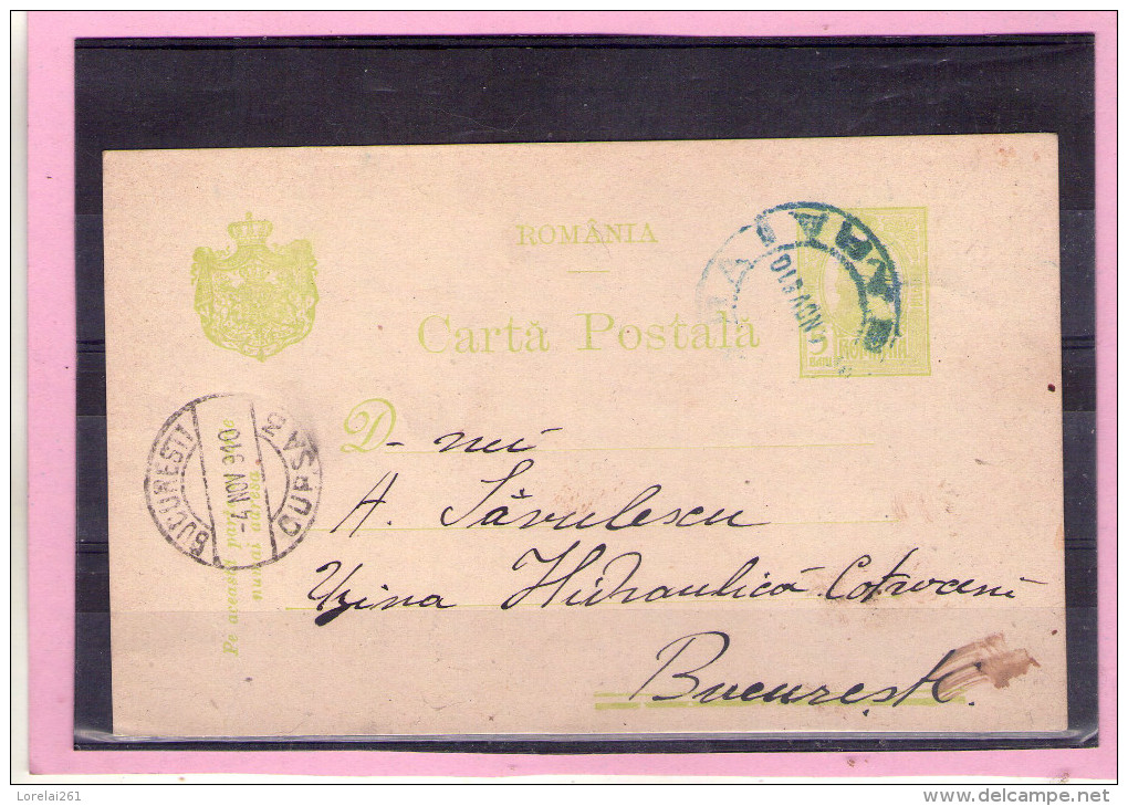 CARTA POSTALA / CAROL I  - Circulata 1910  Cu Francatura BUCURESTI - Brieven En Documenten