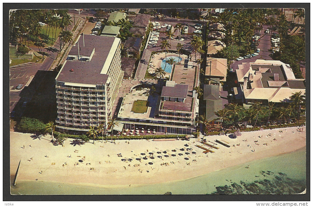 United States,  Hawaii, Halekulani Hotels, Aerial View, 1962. - Honolulu