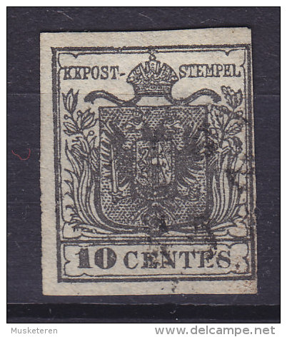 Lombardei & Venetien 1850 Mi. 2    10 C Wappen Min. 80 € (2 Scans) - Eastern Austria