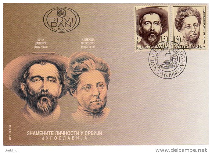 YUGOSLAVIA 1998 Famous Personalities On 4 FDCs.  Michel 2862-69 - FDC