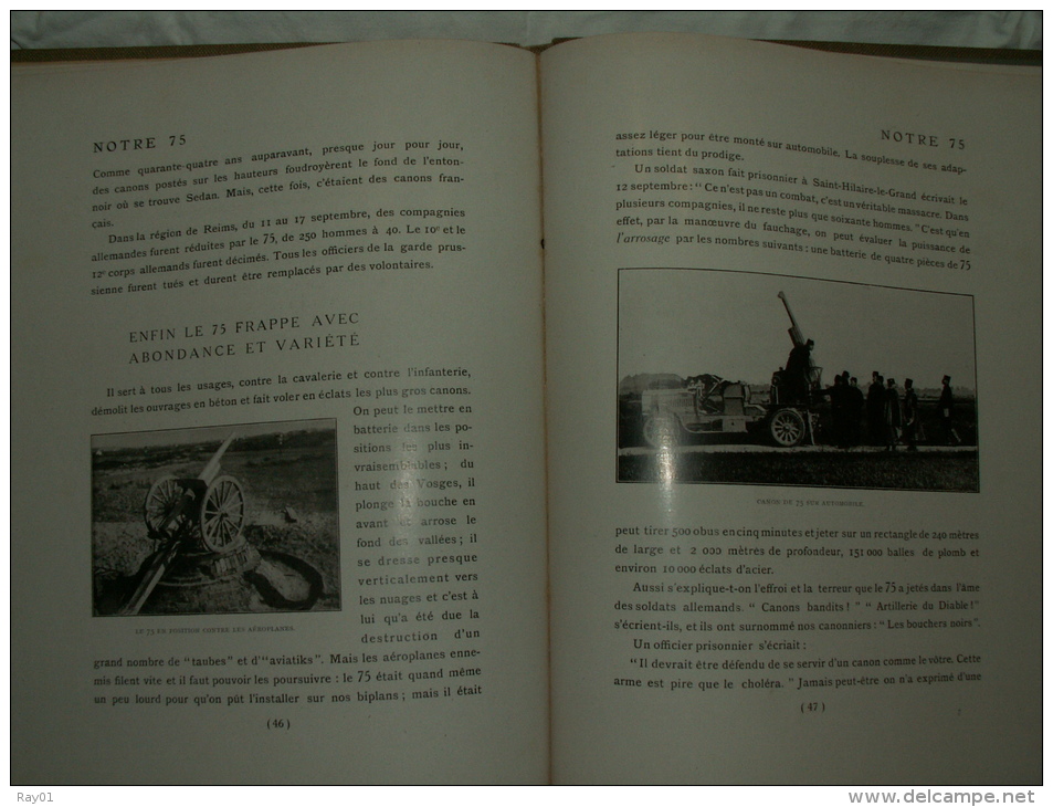 A VOIR !!!  Merveille du génie Français. NOTRE 75. (Canon) - (Edition Quillet 1915).