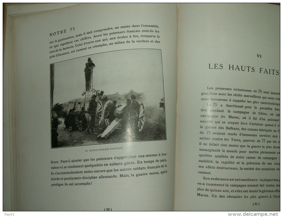 A VOIR !!!  Merveille du génie Français. NOTRE 75. (Canon) - (Edition Quillet 1915).