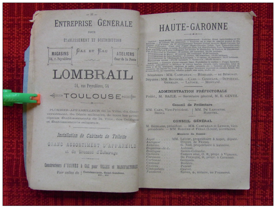 Almanach régional La Dépêche 1883 avec calendrier grégorien et républicain