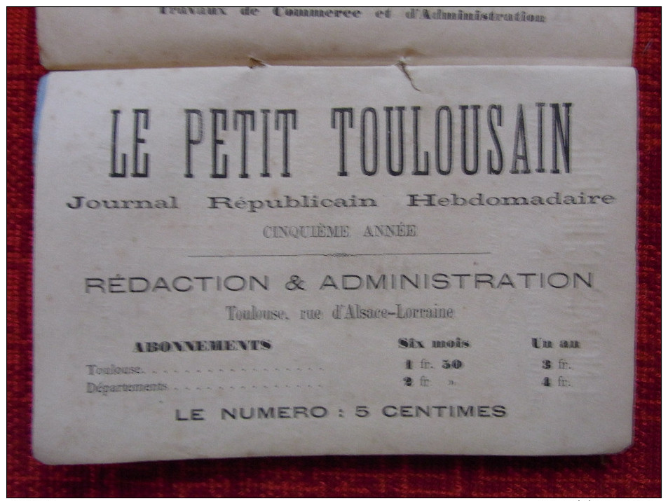 Almanach régional La Dépêche 1883 avec calendrier grégorien et républicain