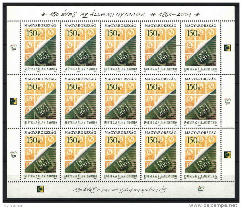 Hungary 2001. National Druck Stamp In SPECIAL SHEET !!! MNH (**) Michel: 4700 Klb. - Neufs