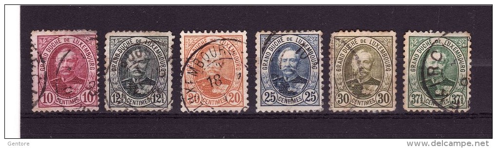 1891 LUXEMBOURG Adolphe  Various Value  Michel Cat N°  Fine  Used - 1891 Adolphe De Face
