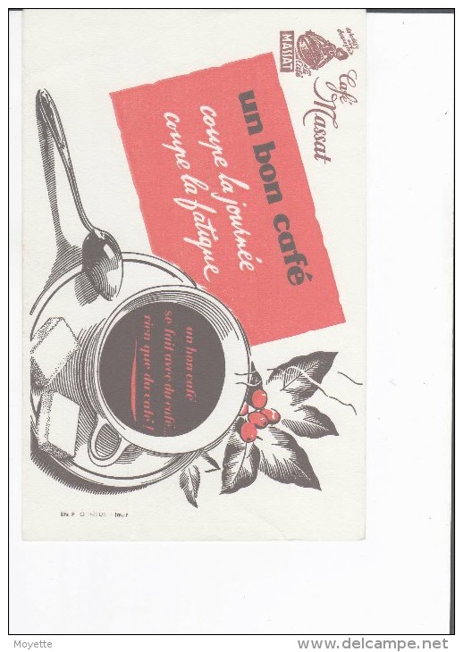 BUVARDS-PUB-CAFE-CAFE MASSAT-UN BON CAFE-DIMENSIONS 13,5 Cm X 21 Cm- - Kaffee & Tee