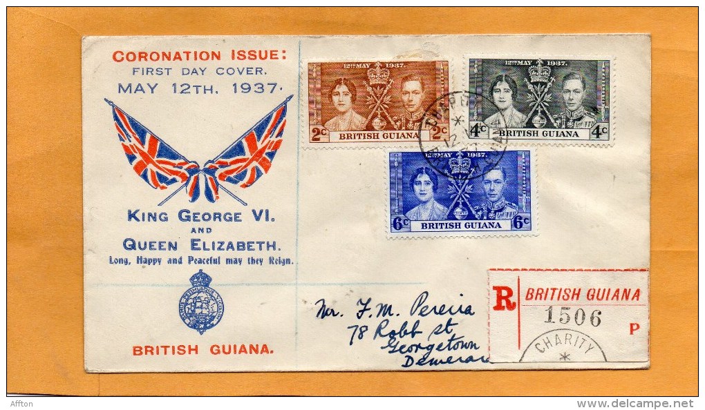 British Guiana 1937 FDC - Guyane Britannique (...-1966)