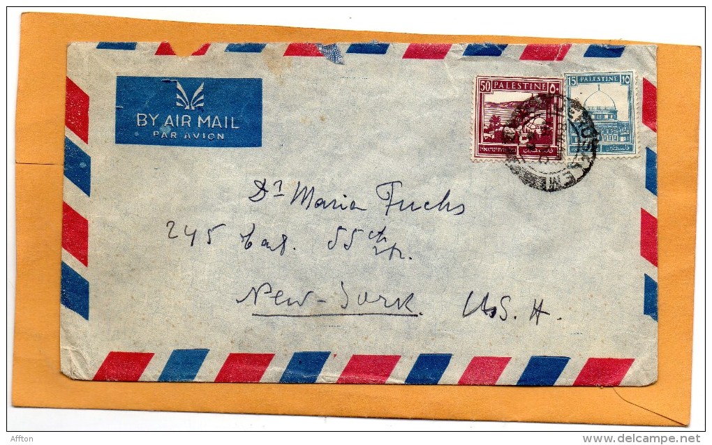 Palestine Old Cover Mailed To USA - Palestina