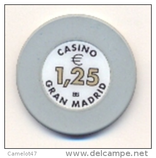 Casino Chip €1.25 Casino Gran Madrid, Spain - Casino