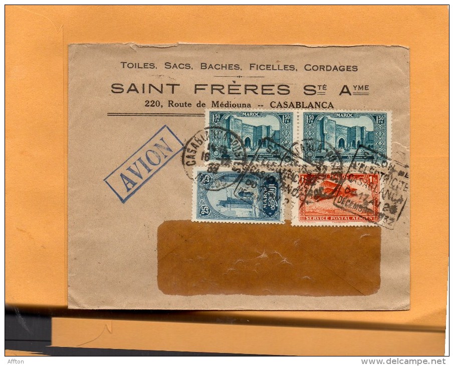 Morocco 1932 Cover Mailed - Aéreo