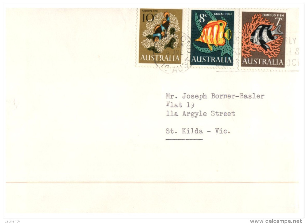 (345) Australlia - Cover - 1970's Fish And Stones + Queen FDC - Storia Postale