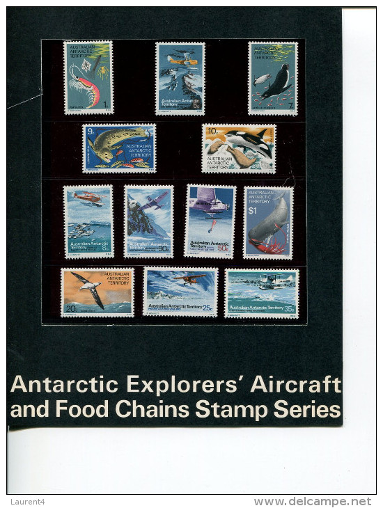 (stamp 10) Australlia - AAT Australian Antarctic Exporers's Aircraft + Food Chain Stamps - Booklet + Mint Stamps - Verzamelingen & Reeksen