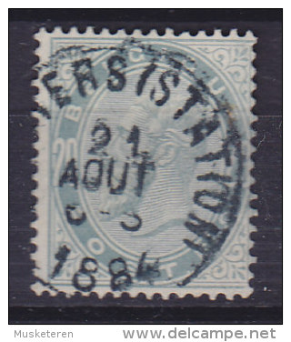 Belgium 1883 Mi. 36   20 C König King Leopold II. Deluxe ANVERS STATION Cancel !! - 1883 Leopold II