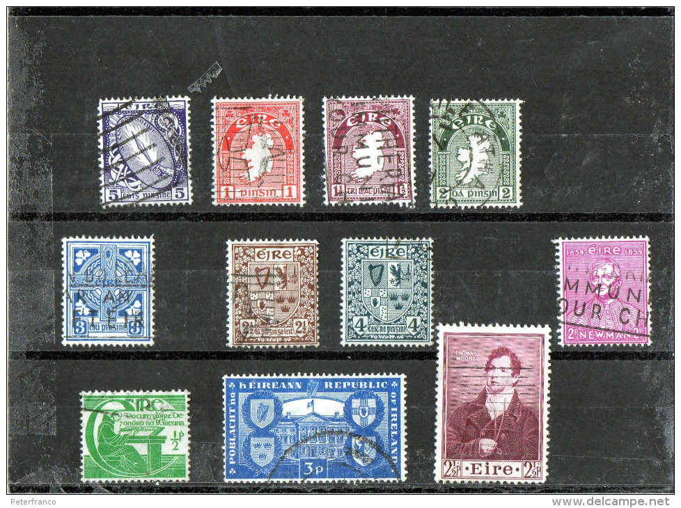 B - Irlanda - Lotto 11 Usati Diff. - Collections, Lots & Series