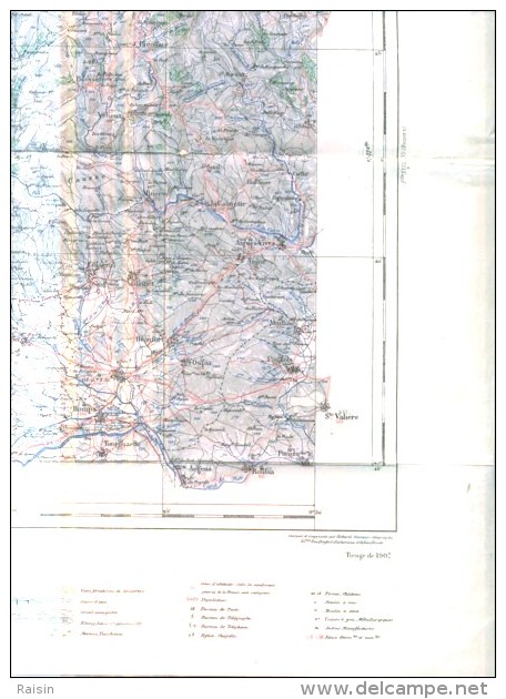 Carte Géographique St PONS  Ancienne  Tirage 1907  Feuille XVII-35  échelle 1/100.000 (1cm=1km) état D'usage - Geographical Maps