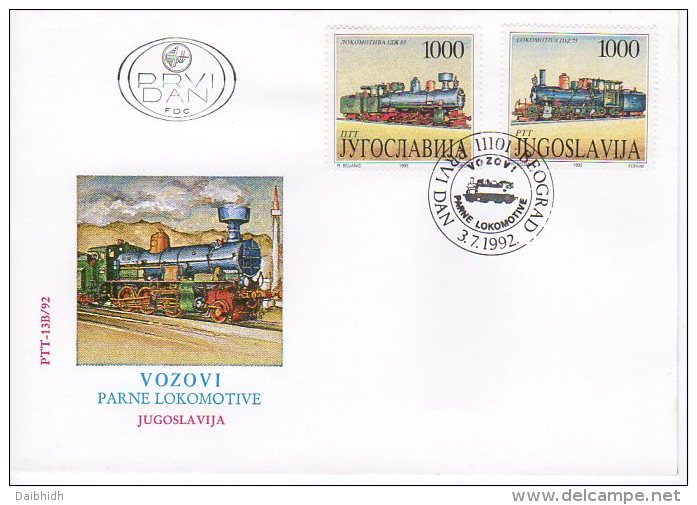 YUGOSLAVIA 1992 Steam Locomotives On 3 FDCs.  Michel 2548-53 - FDC