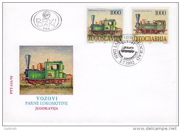 YUGOSLAVIA 1992 Steam Locomotives On 3 FDCs.  Michel 2548-53 - FDC