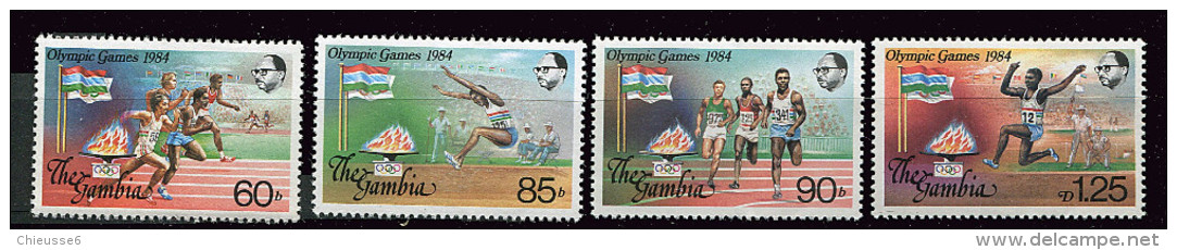 Gambie ** N° 520 à 523 - J.O. De Los Angeles (course, Saut) - Gambie (1965-...)