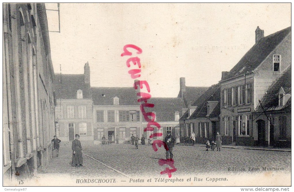 59 - HONDSCHOOTE - POSTES ET TELEGRAPHES ET RUE COPPENS - Hondshoote