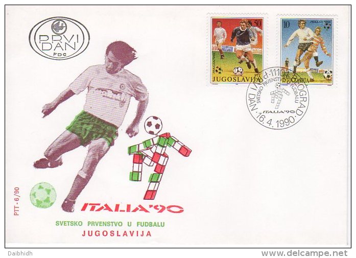 YUGOSLAVIA 1990 Football World Cup FDC.  Michel 2412-13 - FDC