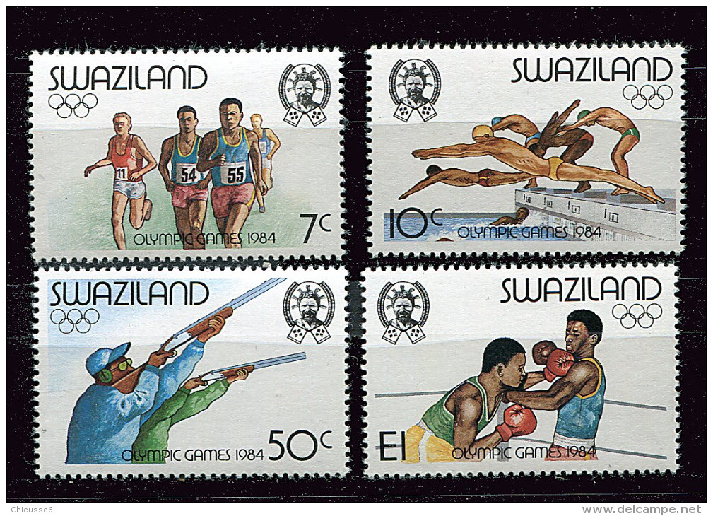 Swaziland ** N° 456 à 459 - J.O. De Los Angeles (course, Natation, Tir, Boxe) - Swaziland (1968-...)