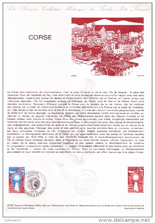 Document Philatélique Officiel, Corse, Bastia, Ajaccio, 1983 - Iles