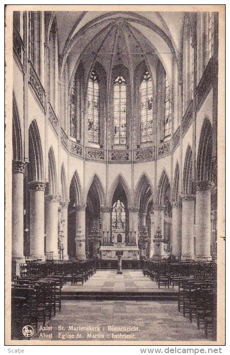Aalst   St. Martenskerk  :  Binnenzicht. - Aalst