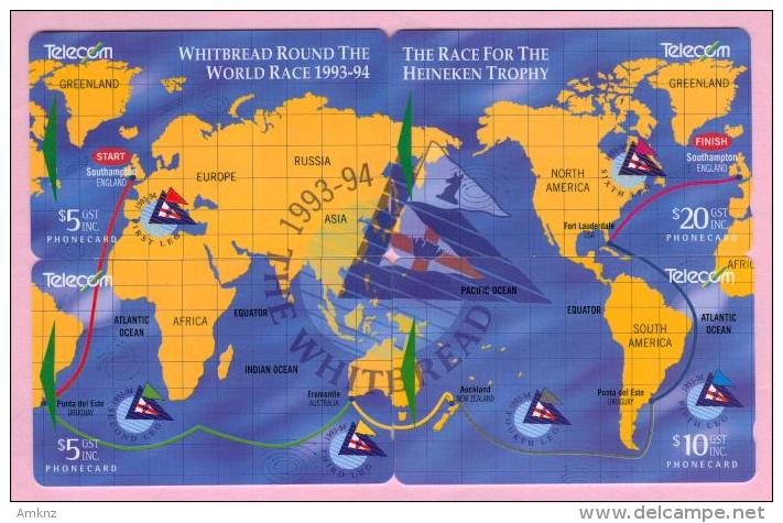 New Zealand - 1994 Whitbread Yacht Race Puzzle Set (4) - NZ-G-78/81 - Very Fine Used - Puzzles