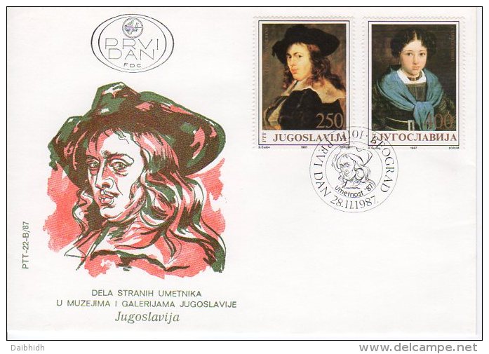 YUGOSLAVIA 1987 Paintings On 2  FDCs.  Michel 2247-50 - FDC