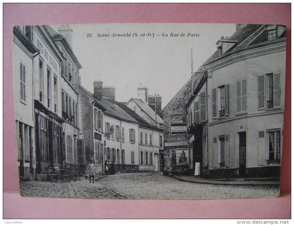 CP   SAINT ARNOULT   N°23 LA RUE DE PARIS    - ECRITE EN  1916 - St. Arnoult En Yvelines