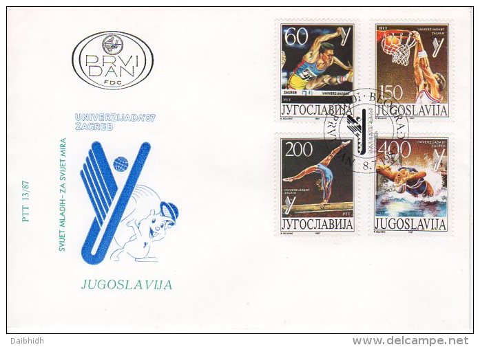 YUGOSLAVIA 1987 Universiade Games FDC.  Michel 2230-33 - FDC
