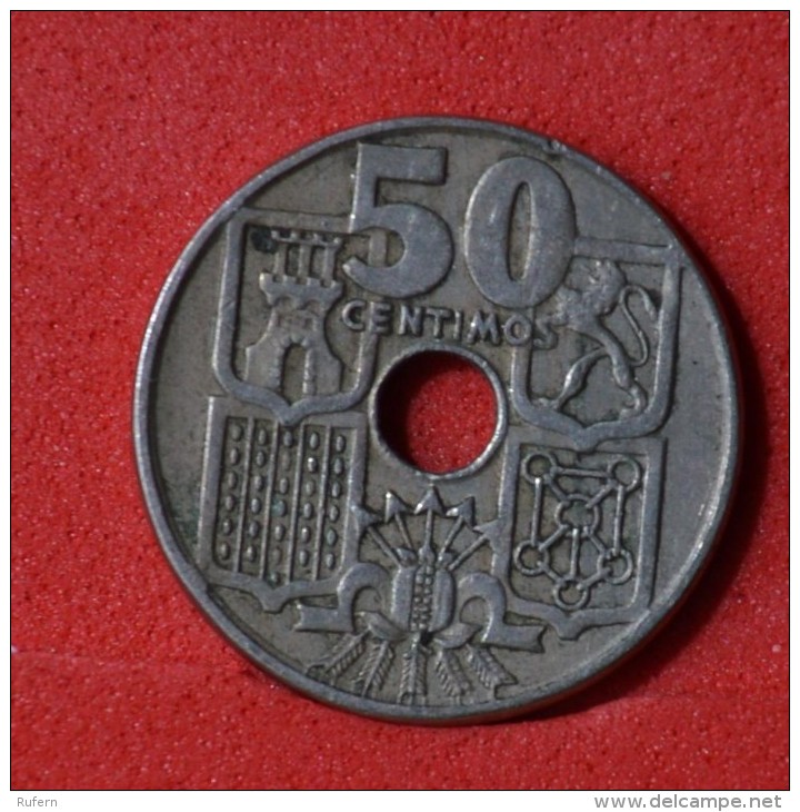 SPAIN  50  CENTIMOS  1949  STAR 56 KM# 777  -    (Nº05933) - 50 Centimos