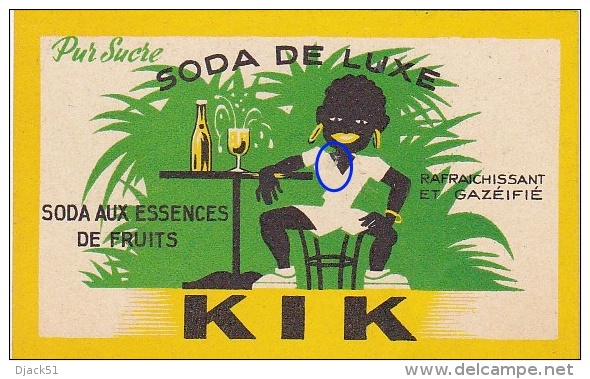 Ancienne Etiquette SODA De LUXE - KIK (Africain) - Fruits & Vegetables