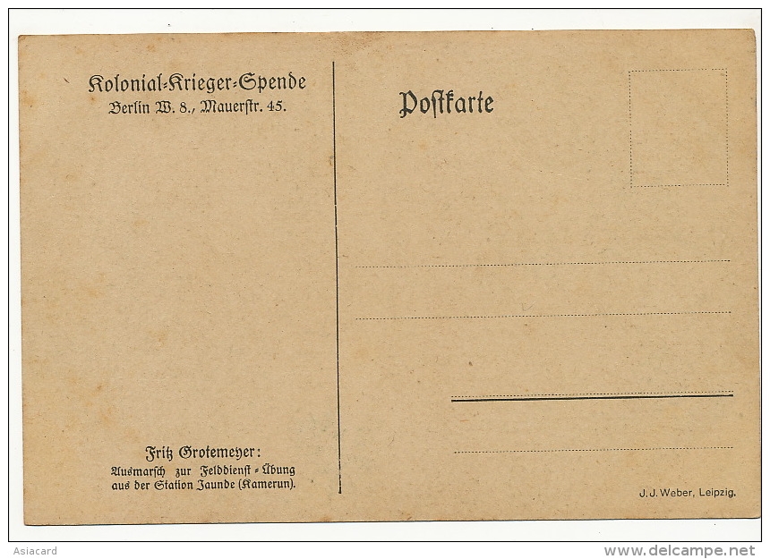 German Card Kolonial Kieger Spende By Frik Grotemeyer Station Jaunde WWI Guerre 1914 - Cameroun