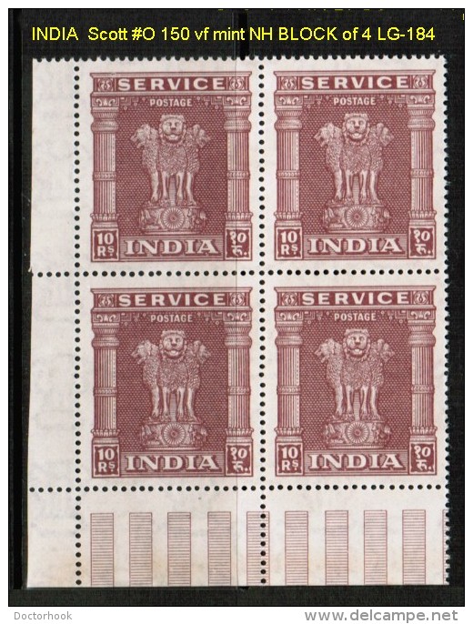 INDIA   Scott  # O 150**  VF MINT NH CORNER BLOCK Of 4 - Unused Stamps