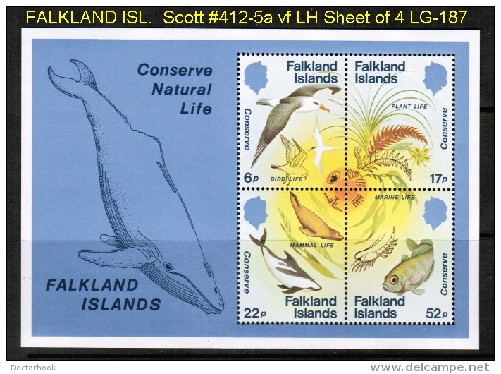 FALKLAND ISLANDS  Scott  # 412-5a**  VF MINT NH SHEET Of 4 - Falkland Islands