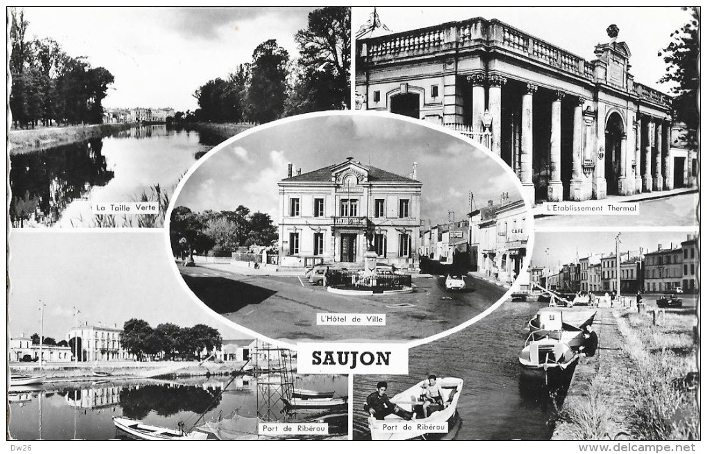 Saujon - Multivues - Port, Etablissement Thermal, Hotel De Ville... Edition Artaud, Carte Gaby - Saujon