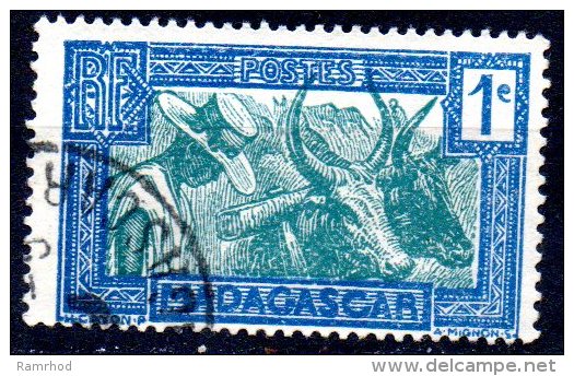 MADAGASCAR 1930 Zebus - Green And Blue - 1c. FU - Oblitérés