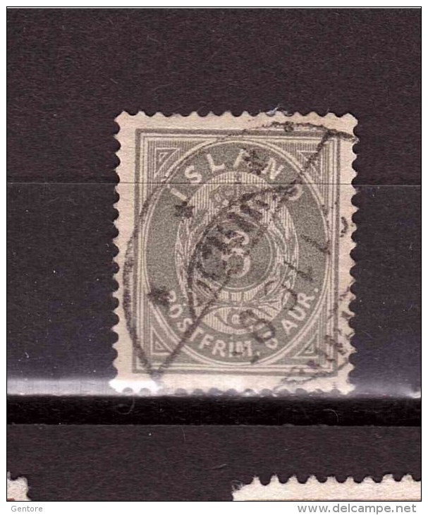 ICELAND 1876  Coat Of Arm 6 Aur  Michel Cat N° 7A Used Defectous - Usados