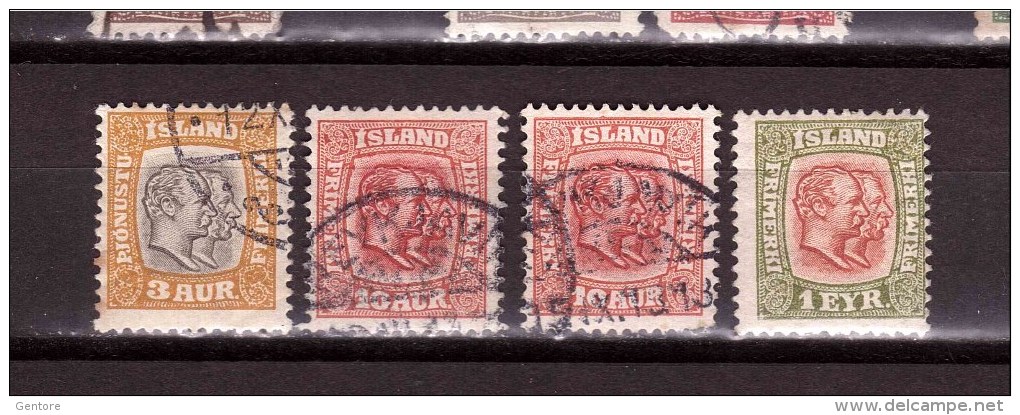 ICELAND 1907  King Christian  Michel Cat N°48-49x2-53  Used - Oblitérés