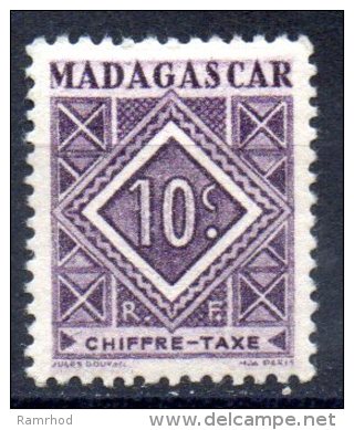 MADAGASCAR 1947 Postage Due - Numeral 10c. - Mauve   MH - Portomarken